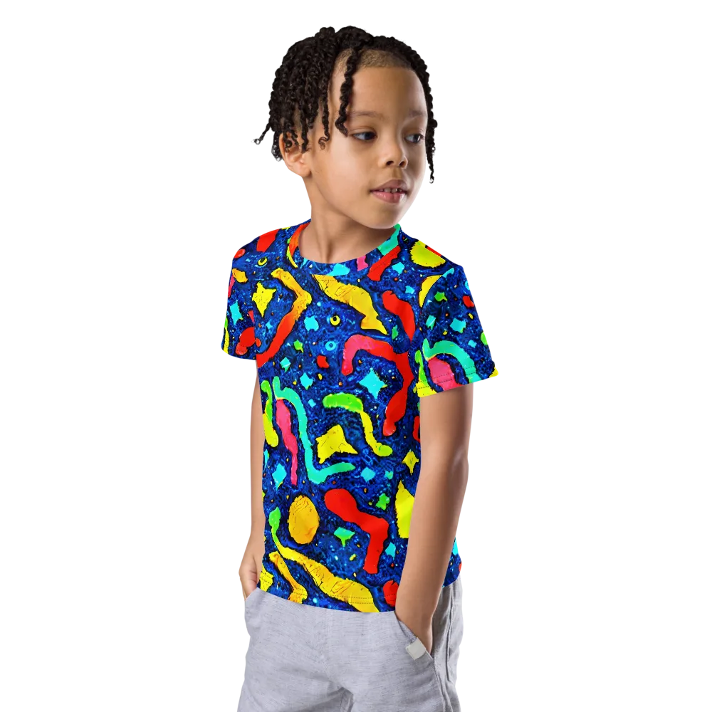 Wild Frequency on Kids Crew Neck T-Shirt — Left Front