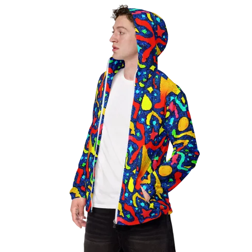 Wild Frequency on a Men's Windbreaker
