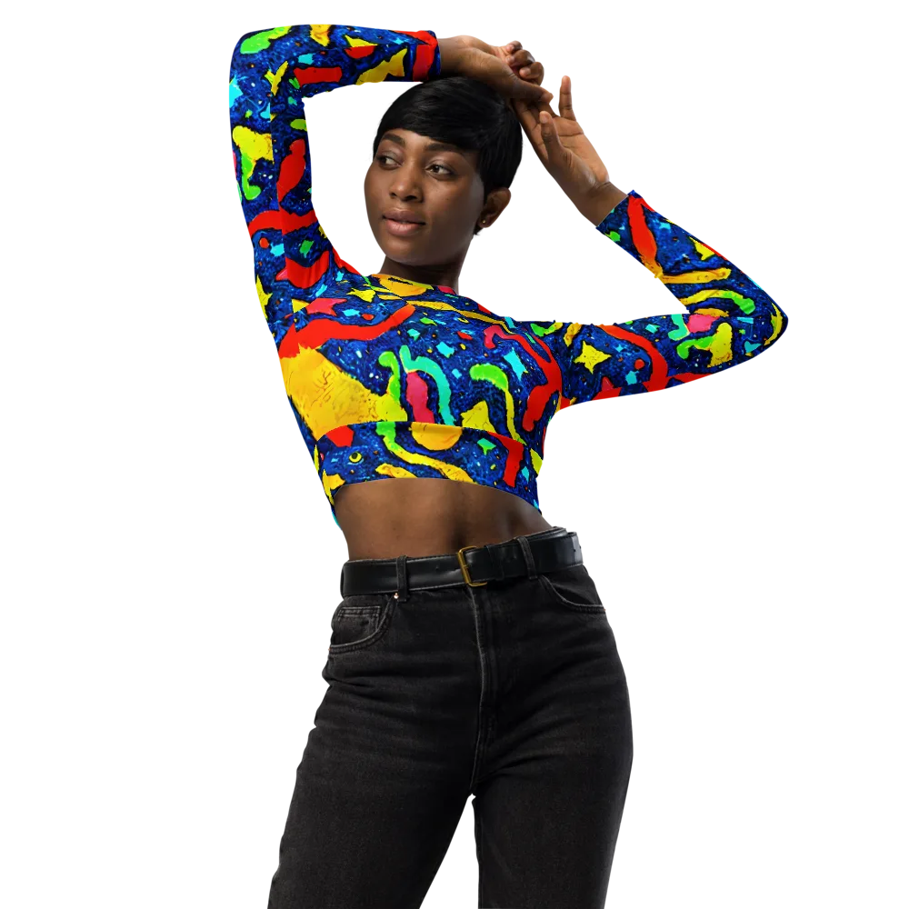 Wild Frequency on Long Sleeve Crop Top — Front