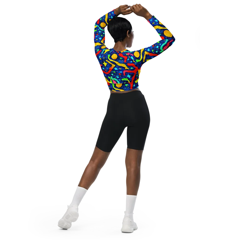 Wild Frequency on Long Sleeve Crop Top — Back