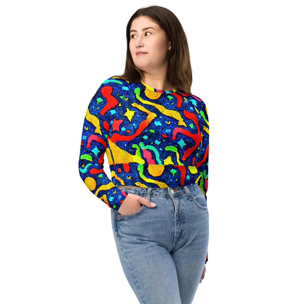 Wild Frequency on Long Sleeve Crop Top — Front