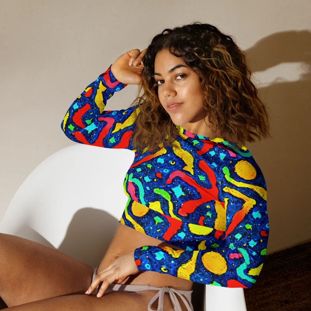 Wild Frequency on Long Sleeve Crop Top — Left Front
