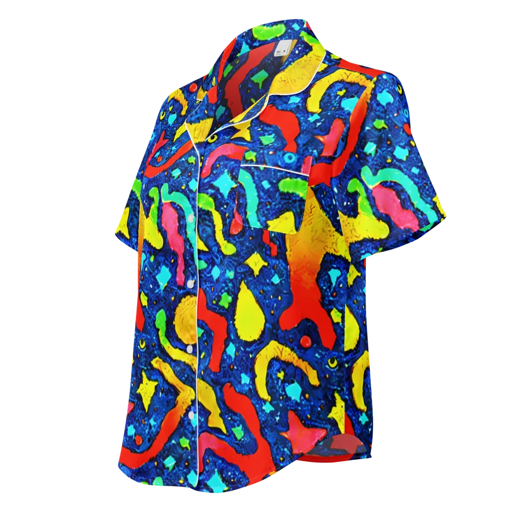 Wild Frequency on Women's Short Sleeve Pajama Top — Left Front