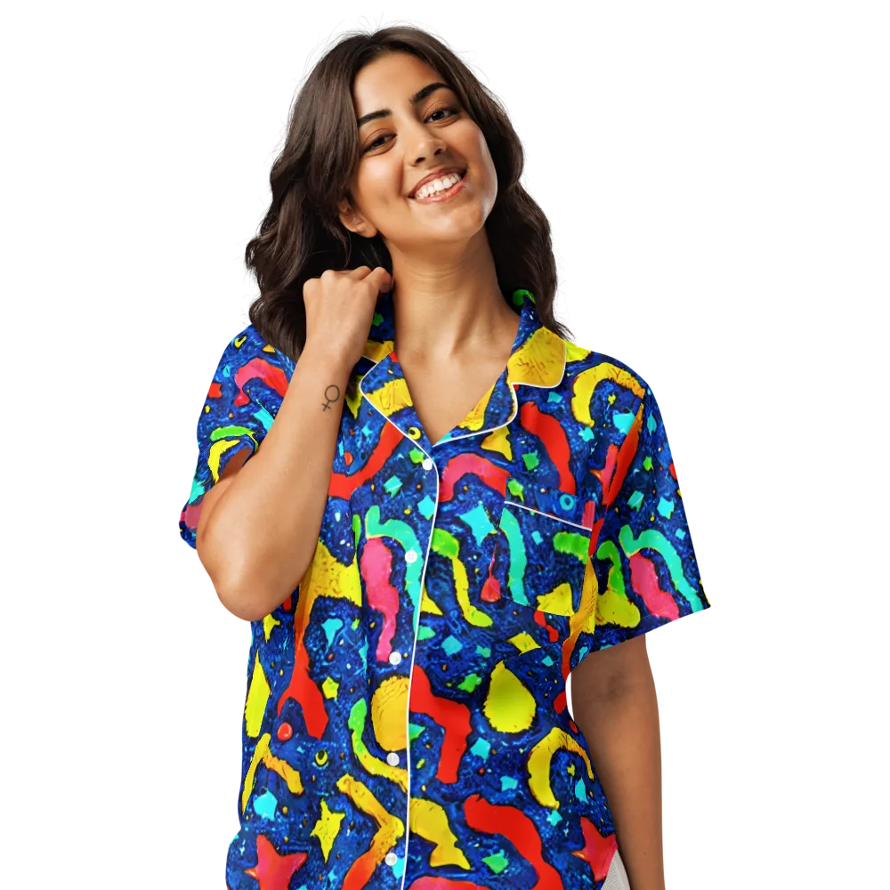 Wild Frequency on Women's Short Sleeve Pajama Top — Front