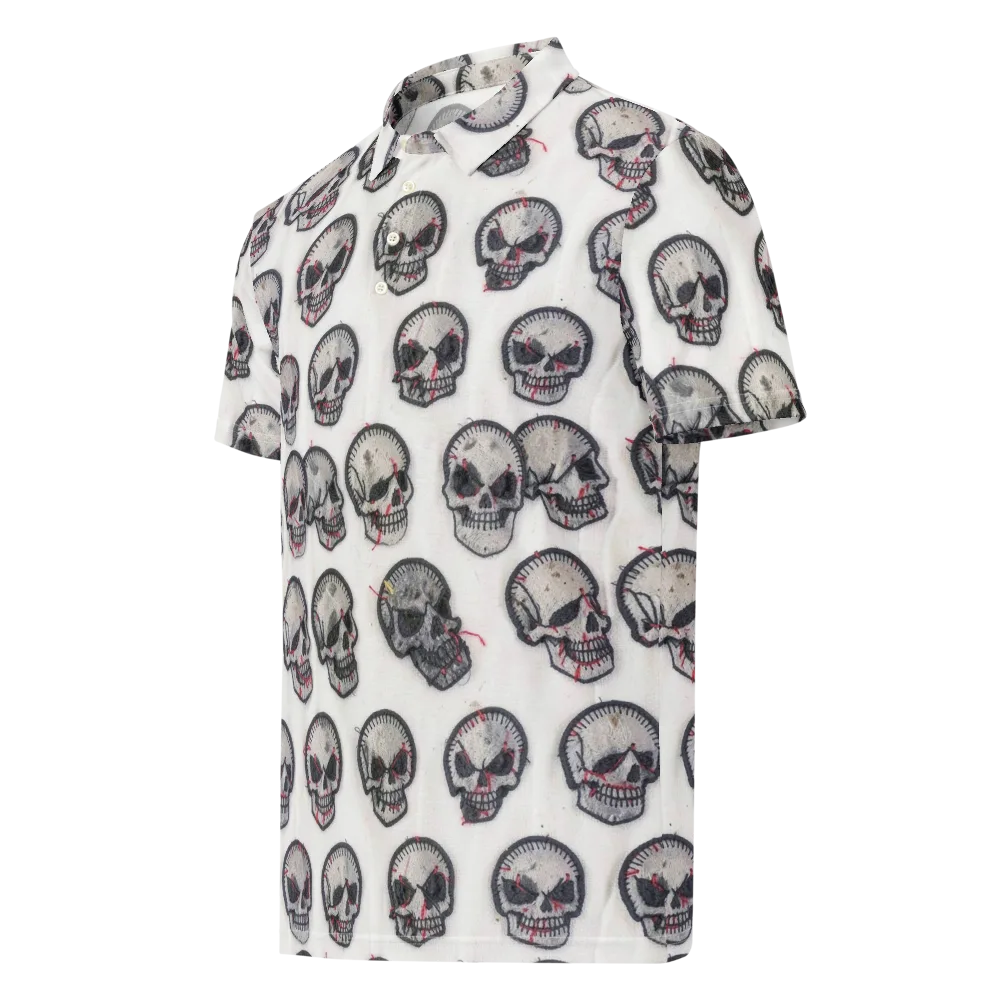 Stitched Requiem on Men's Slim Fit Polo Shirt — Left Front