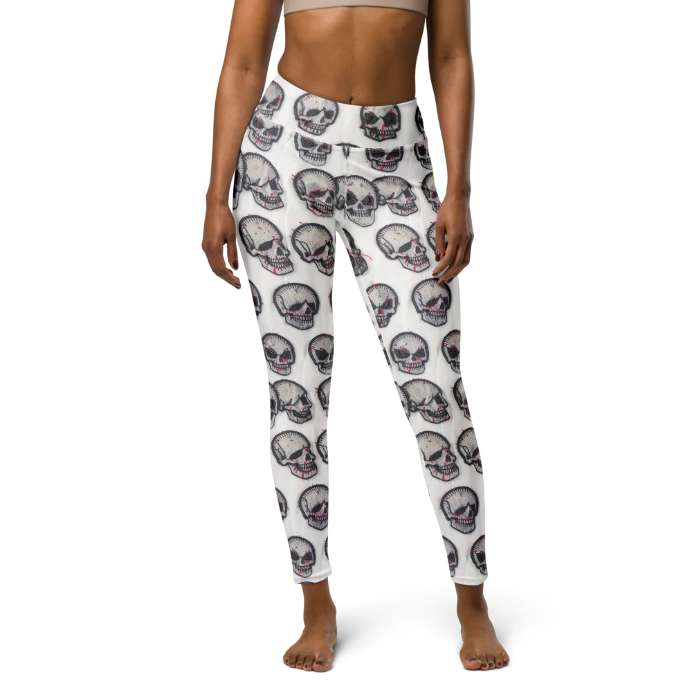 Stitched Requiem on Yoga Leggings — Front
