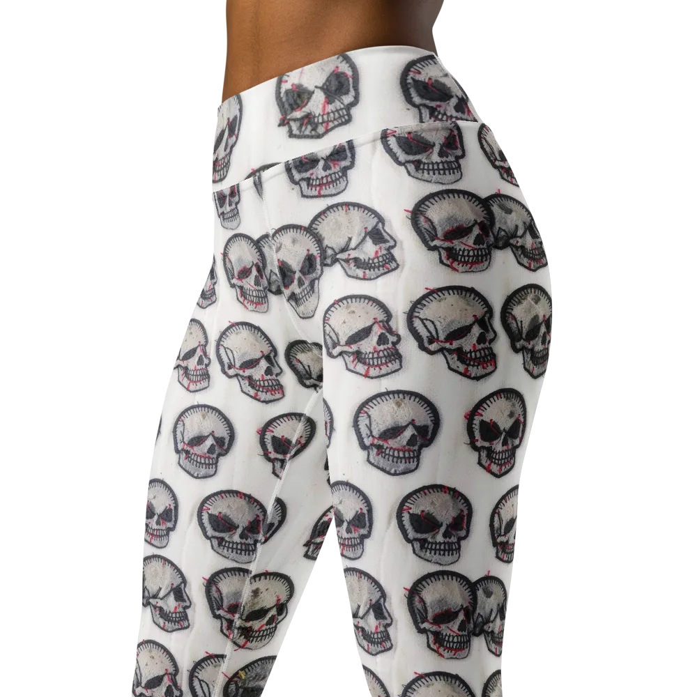 Stitched Requiem on Yoga Leggings — Left Front