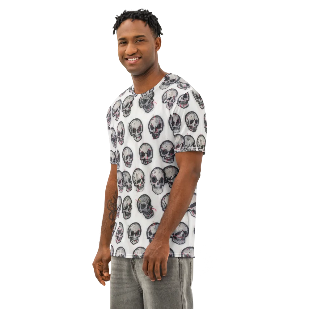 Stitched Requiem on Men's Cotton Crew Neck T-Shirt — Left Front