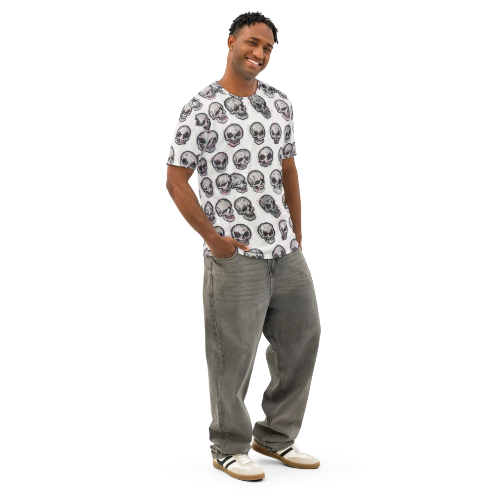 Stitched Requiem on Men's Cotton Crew Neck T-Shirt — Right Front