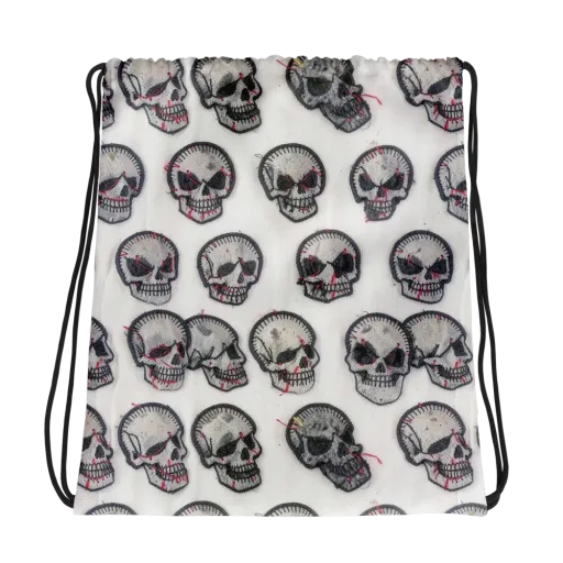 Stitched Requiem on a Drawstring Bag
