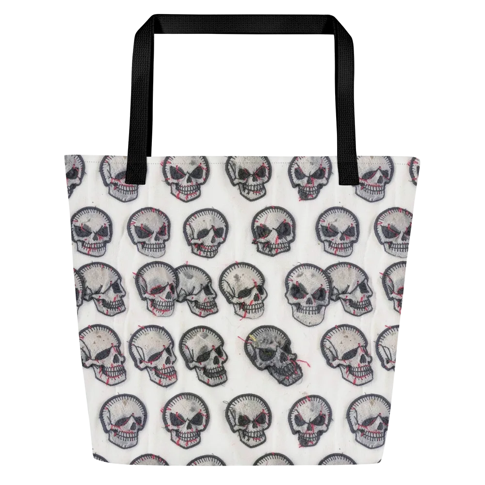 Stitched Requiem on Large Tote Bag W/ Pocket — Front