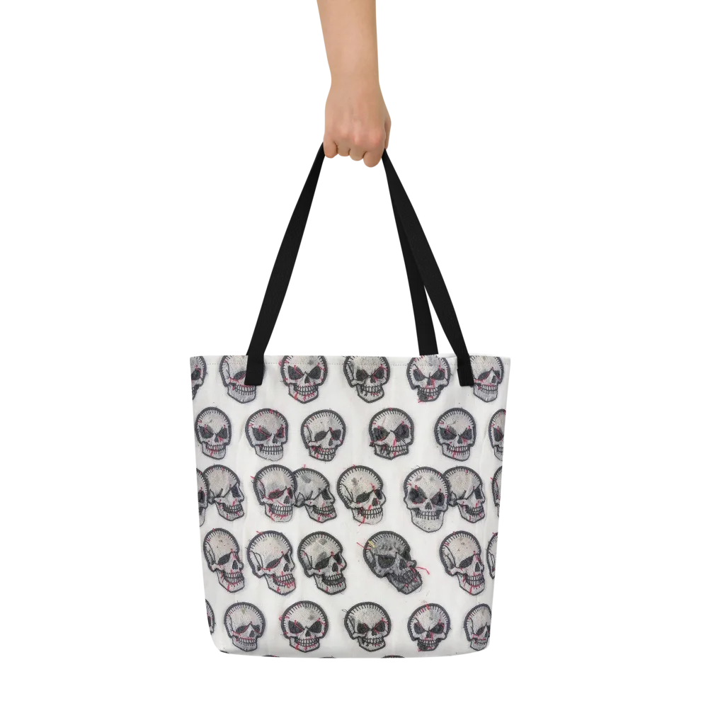 Stitched Requiem on Large Tote Bag W/ Pocket — Front