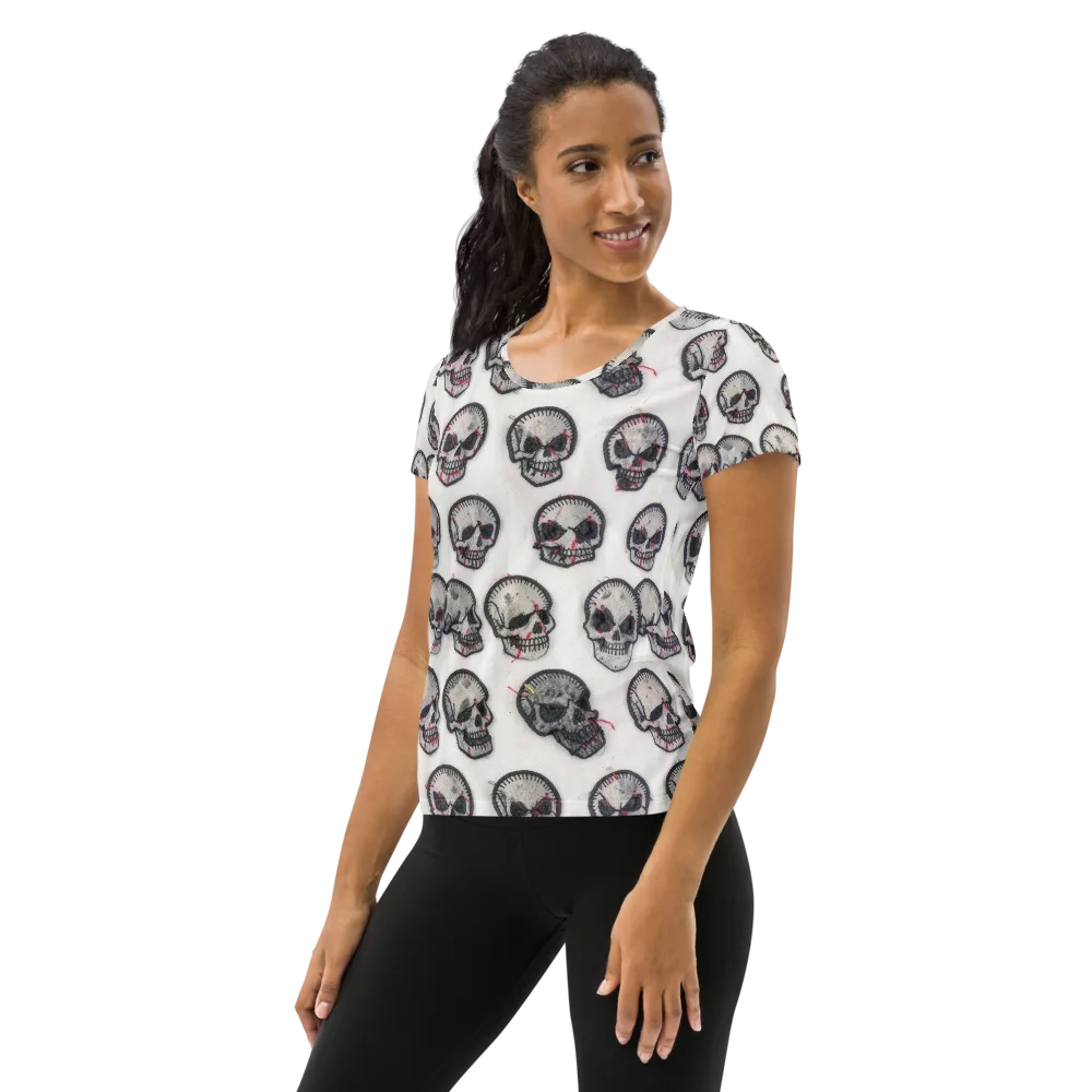 Stitched Requiem on Women's Athletic T-Shirt — Left