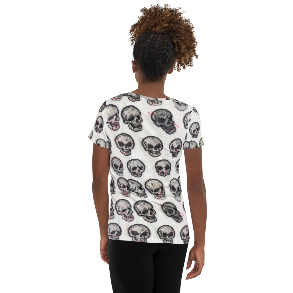 Stitched Requiem on Women's Athletic T-Shirt — Back