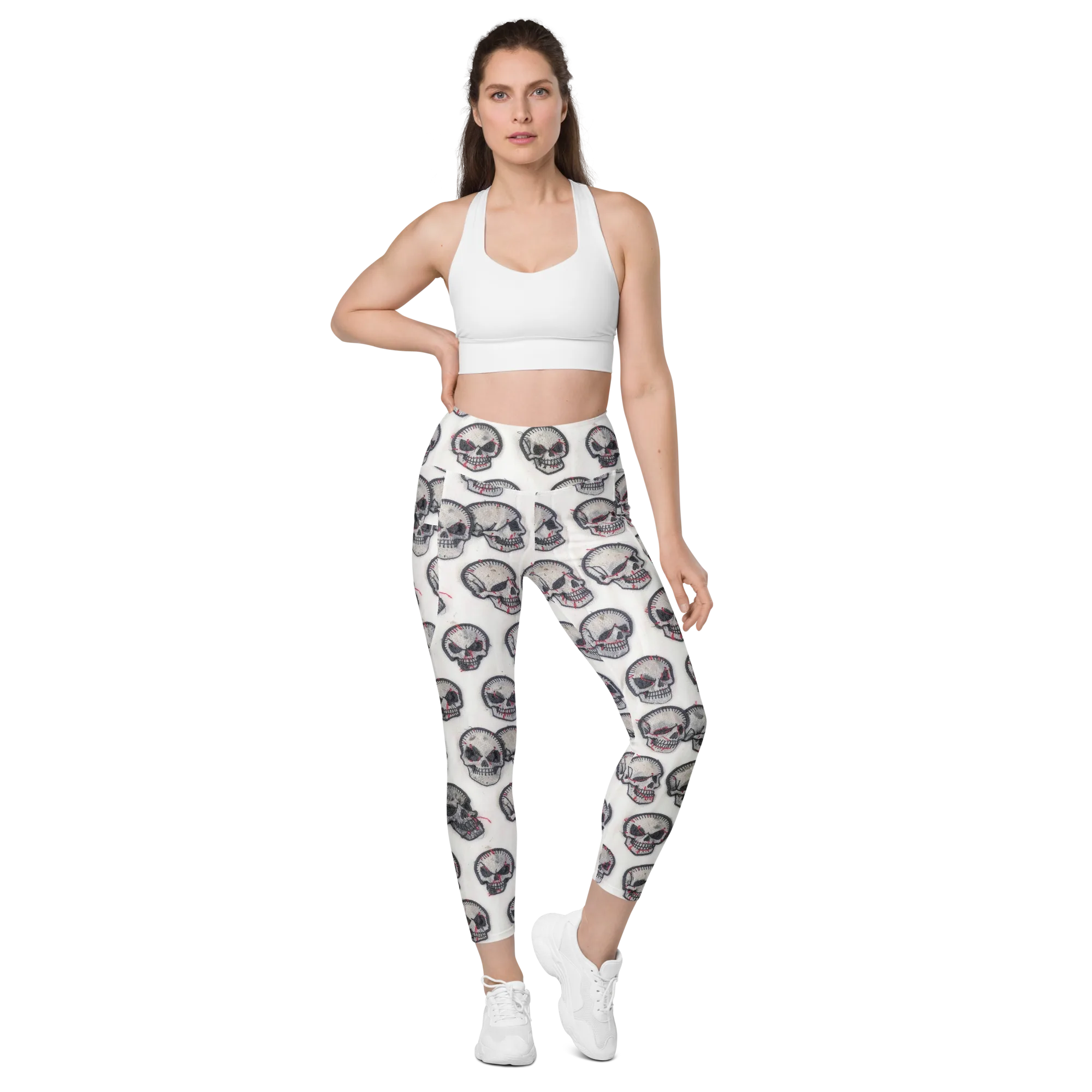 Stitched Requiem on Leggings with Pockets — Front