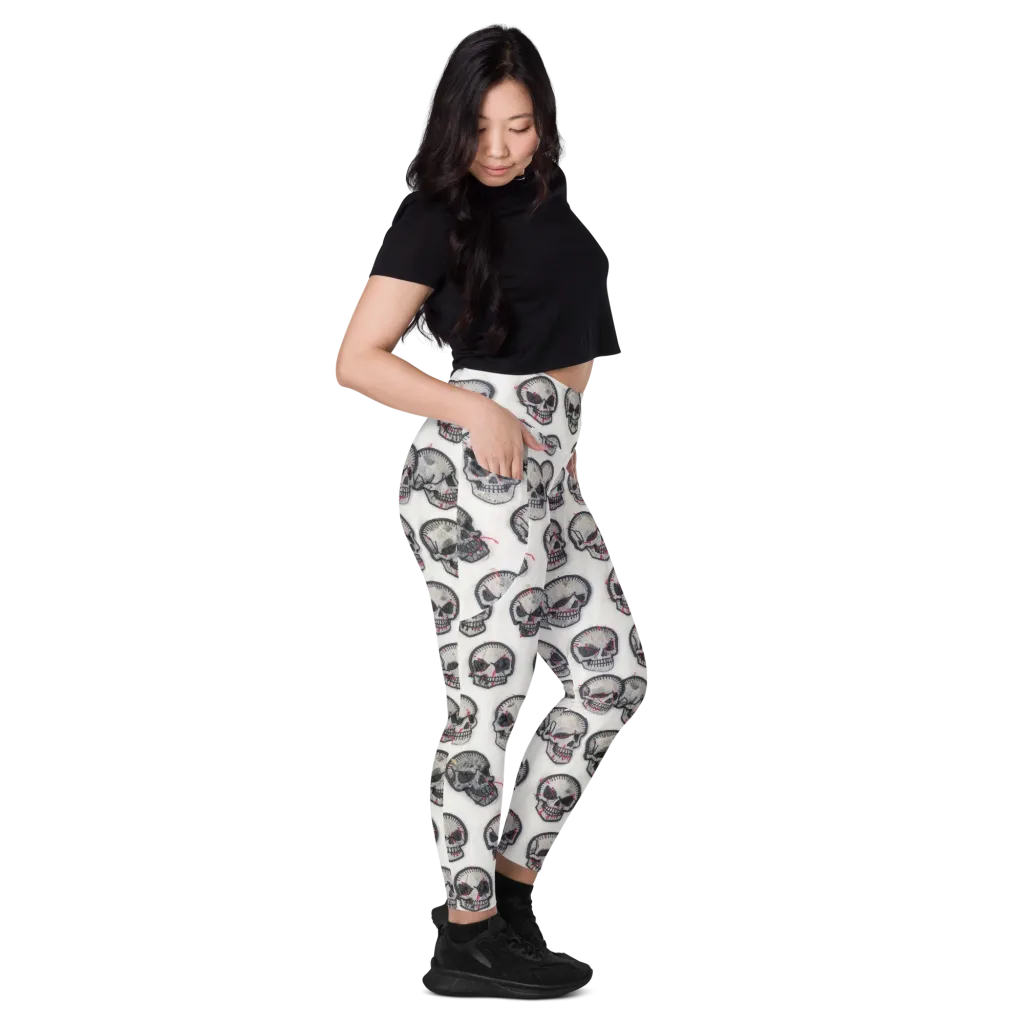 Stitched Requiem on Leggings with Pockets — Right