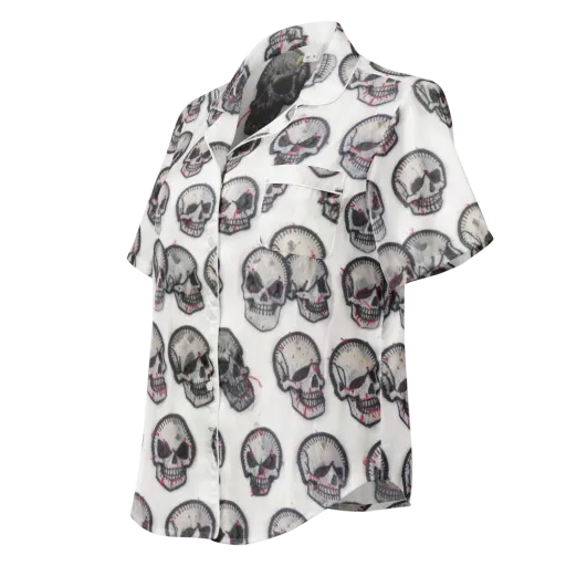 Stitched Requiem on a Women's Short Sleeve Pajama Top