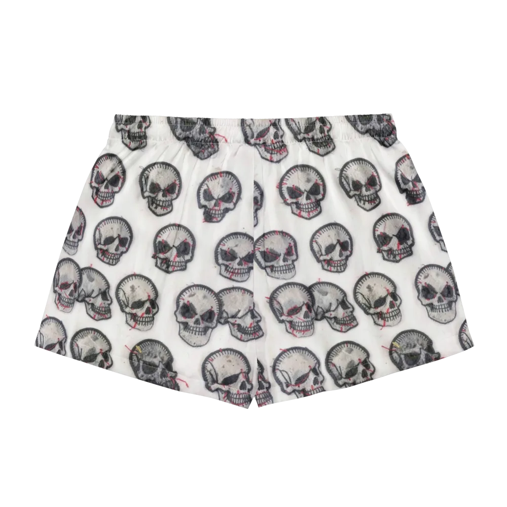 Stitched Requiem on Women's Pajama Shorts — Back