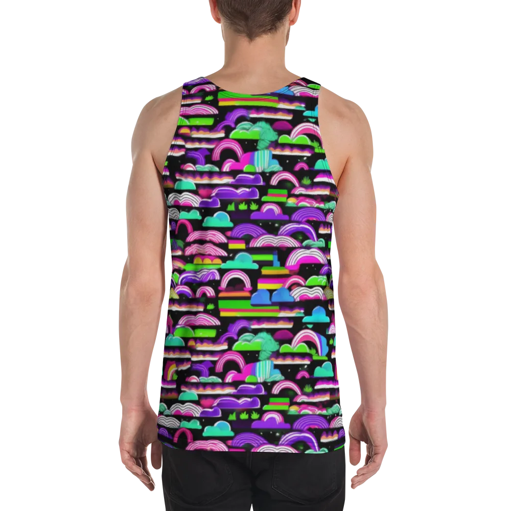 Neon Rainbow Static on Men's Tank Top — Back