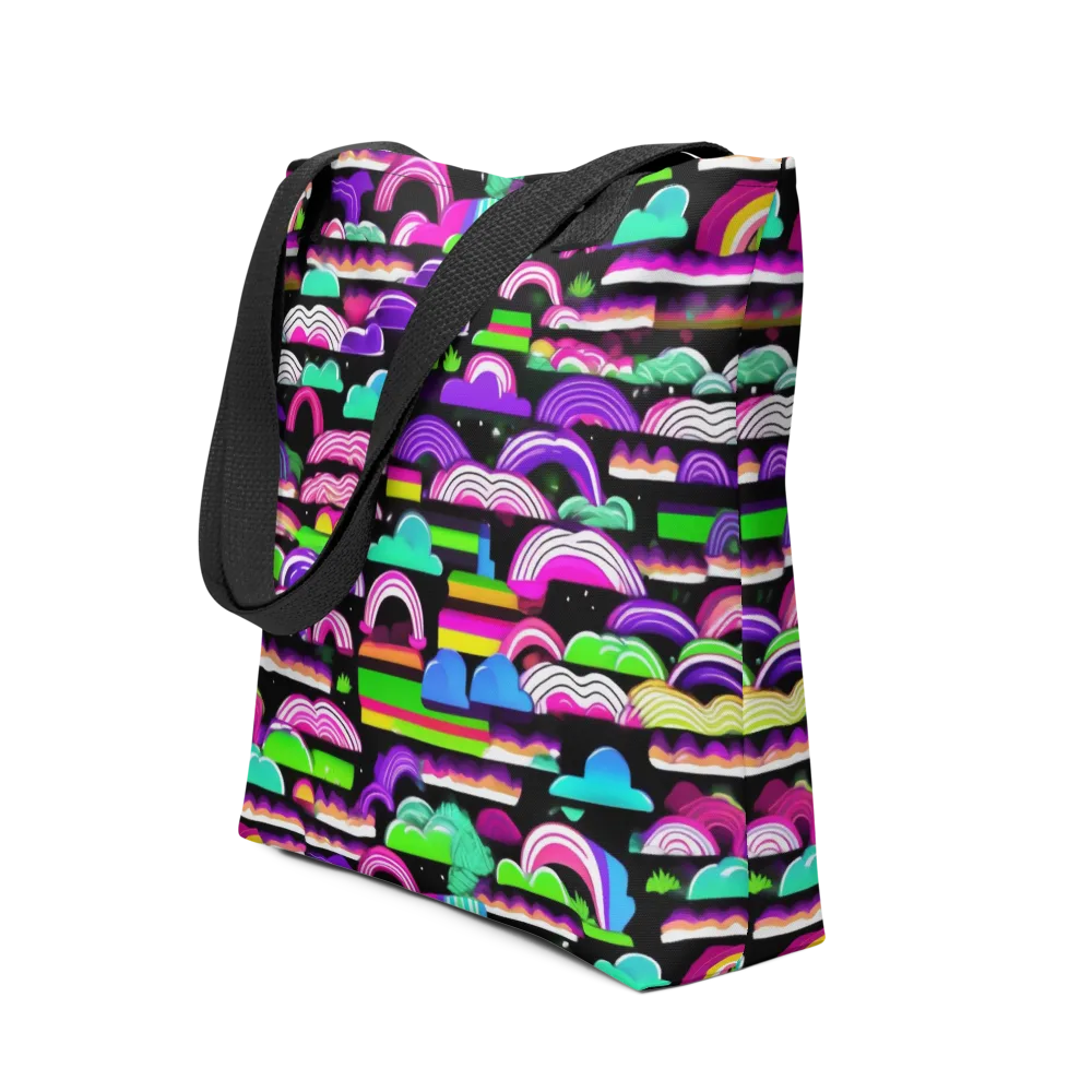 Neon Rainbow Static on Tote Bag — Front