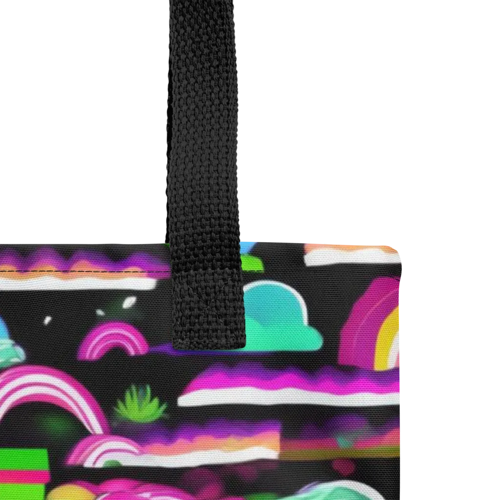 Neon Rainbow Static on Tote Bag — Product details