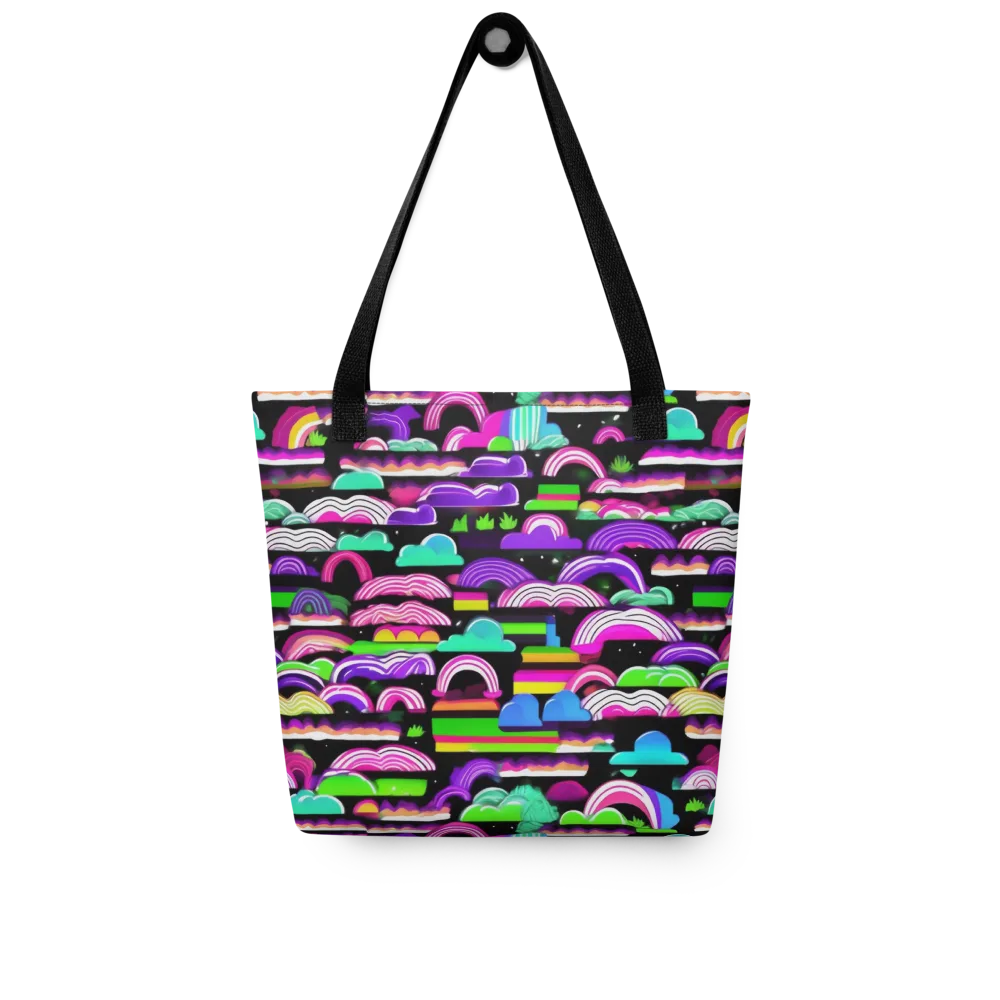 Neon Rainbow Static on Tote Bag — Front