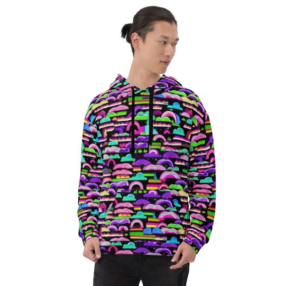Neon Rainbow Static on Hoodie — Front