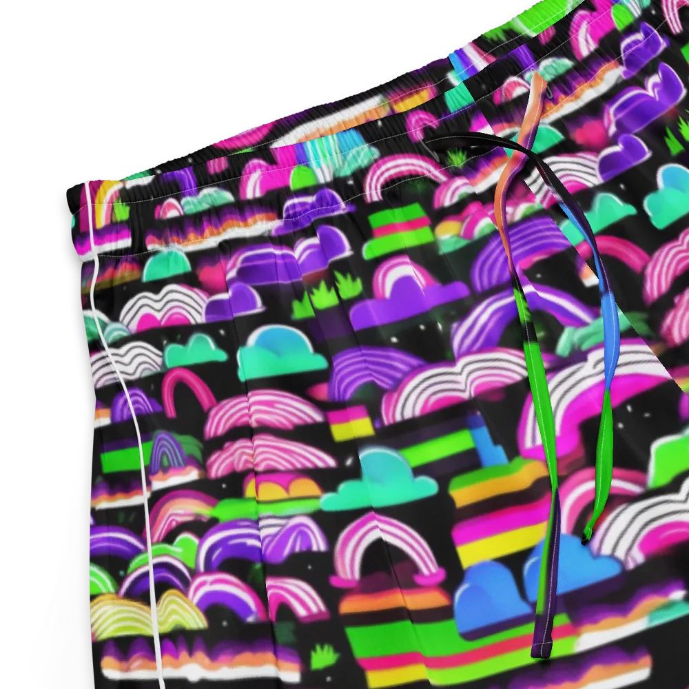 Neon Rainbow Static on Women's Pajama Shorts — Product details