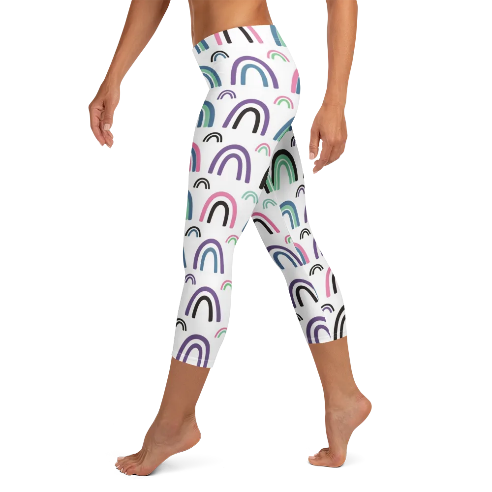 Arcade Daydream on Capri Leggings — Left