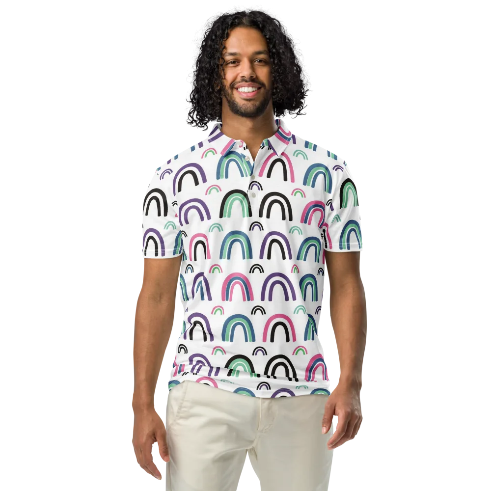 Arcade Daydream on Men's Slim Fit Polo Shirt — Front