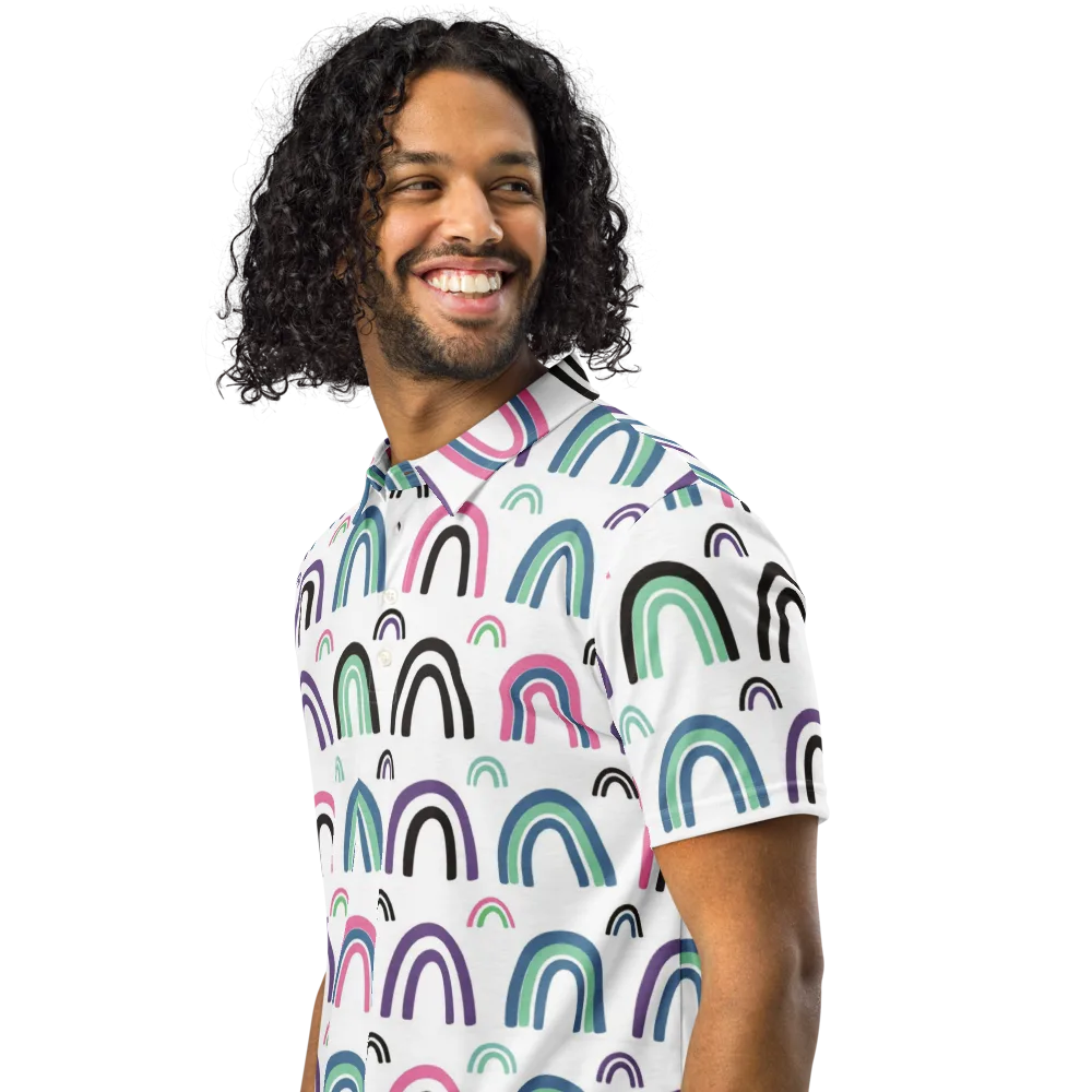 Arcade Daydream on Men's Slim Fit Polo Shirt — Left Front