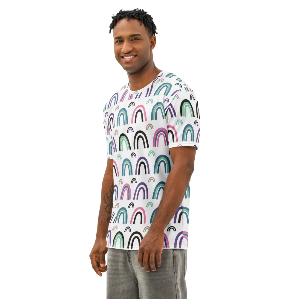 Arcade Daydream on Men's Cotton Crew Neck T-Shirt — Left Front