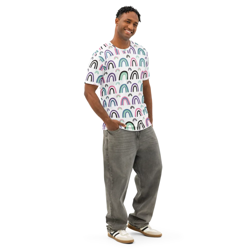 Arcade Daydream on Men's Cotton Crew Neck T-Shirt — Right Front