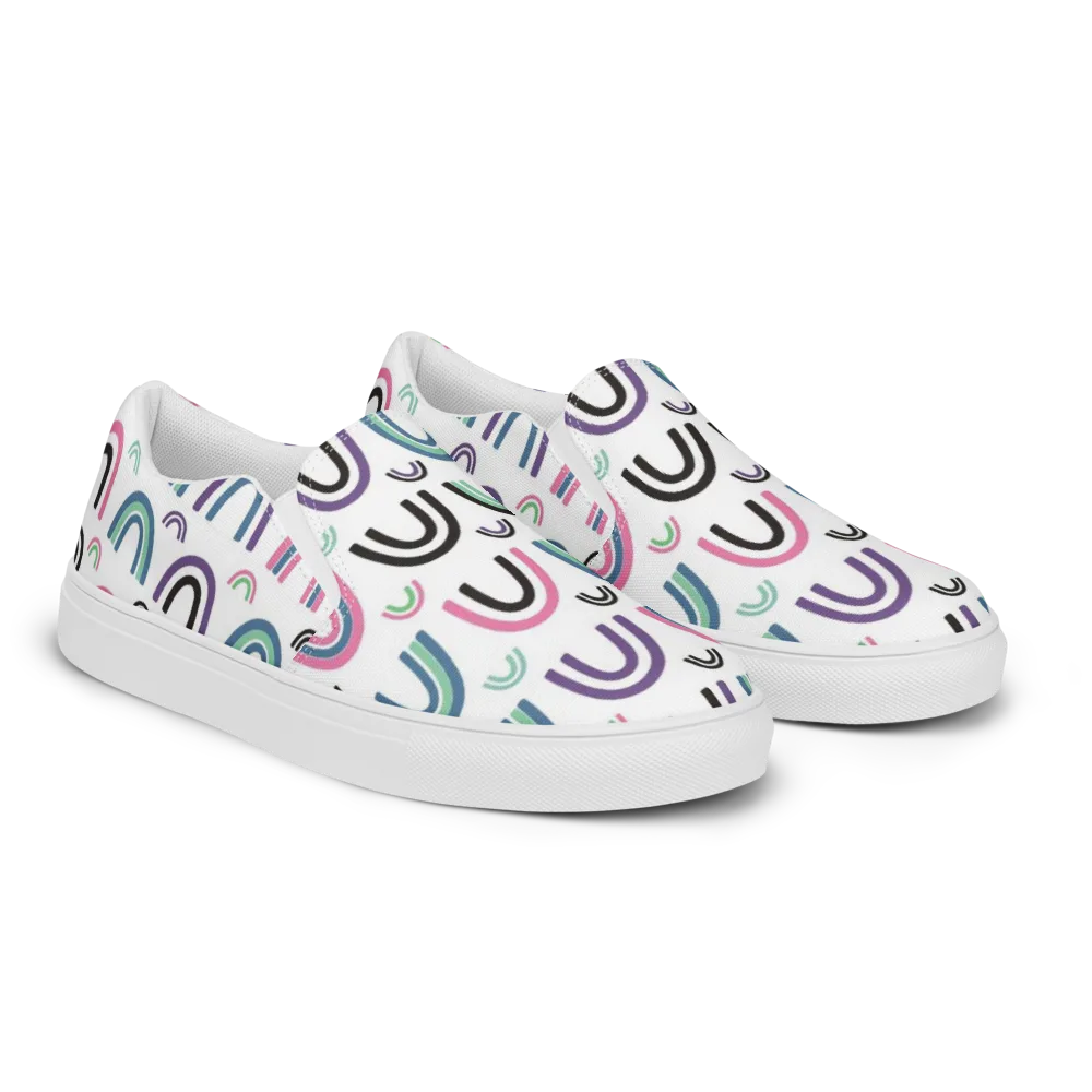 Arcade Daydream on Men's Slip-On Canvas Shoes — Right Front