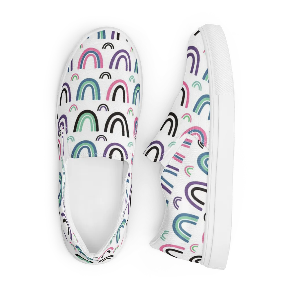 Arcade Daydream on Men's Slip-On Canvas Shoes — Front