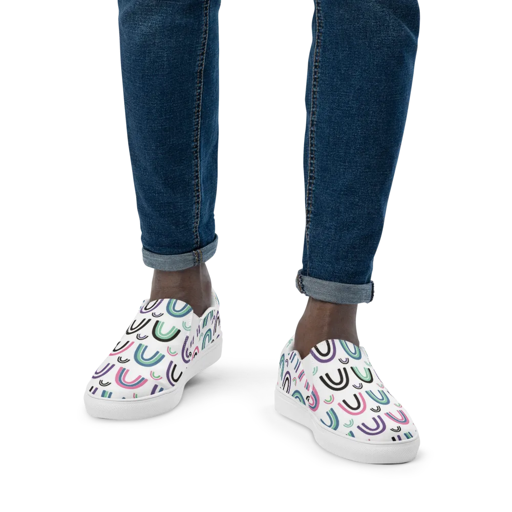 Arcade Daydream on Men's Slip-On Canvas Shoes — Front