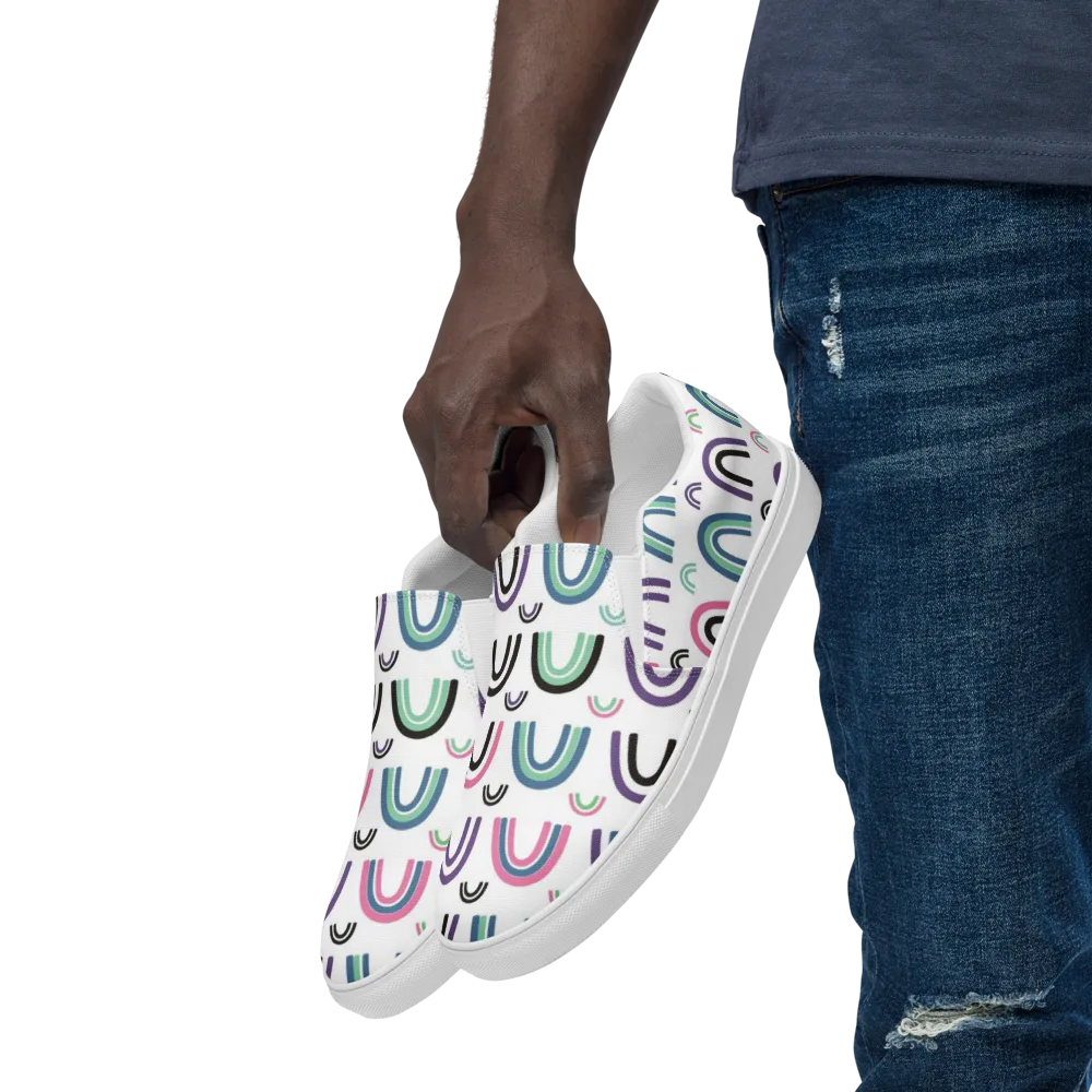 Arcade Daydream on Men's Slip-On Canvas Shoes — Left Front