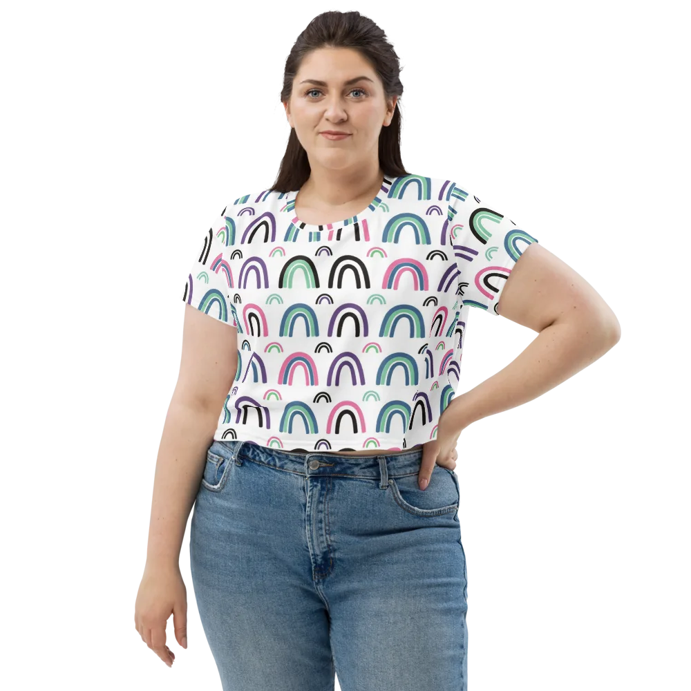 Arcade Daydream on Crop Tee — Front