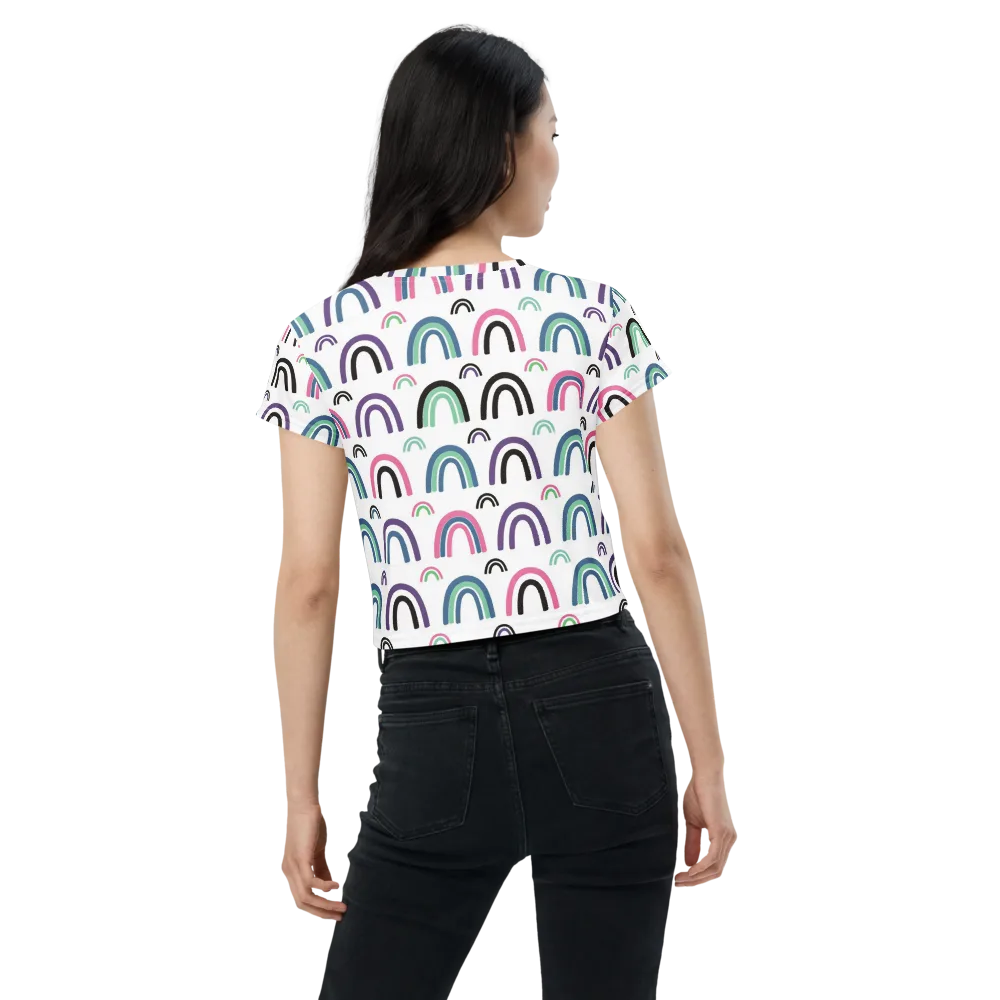 Arcade Daydream on Crop Tee — Back