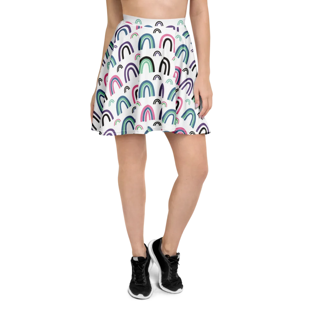 Arcade Daydream on Skater Skirt — Front