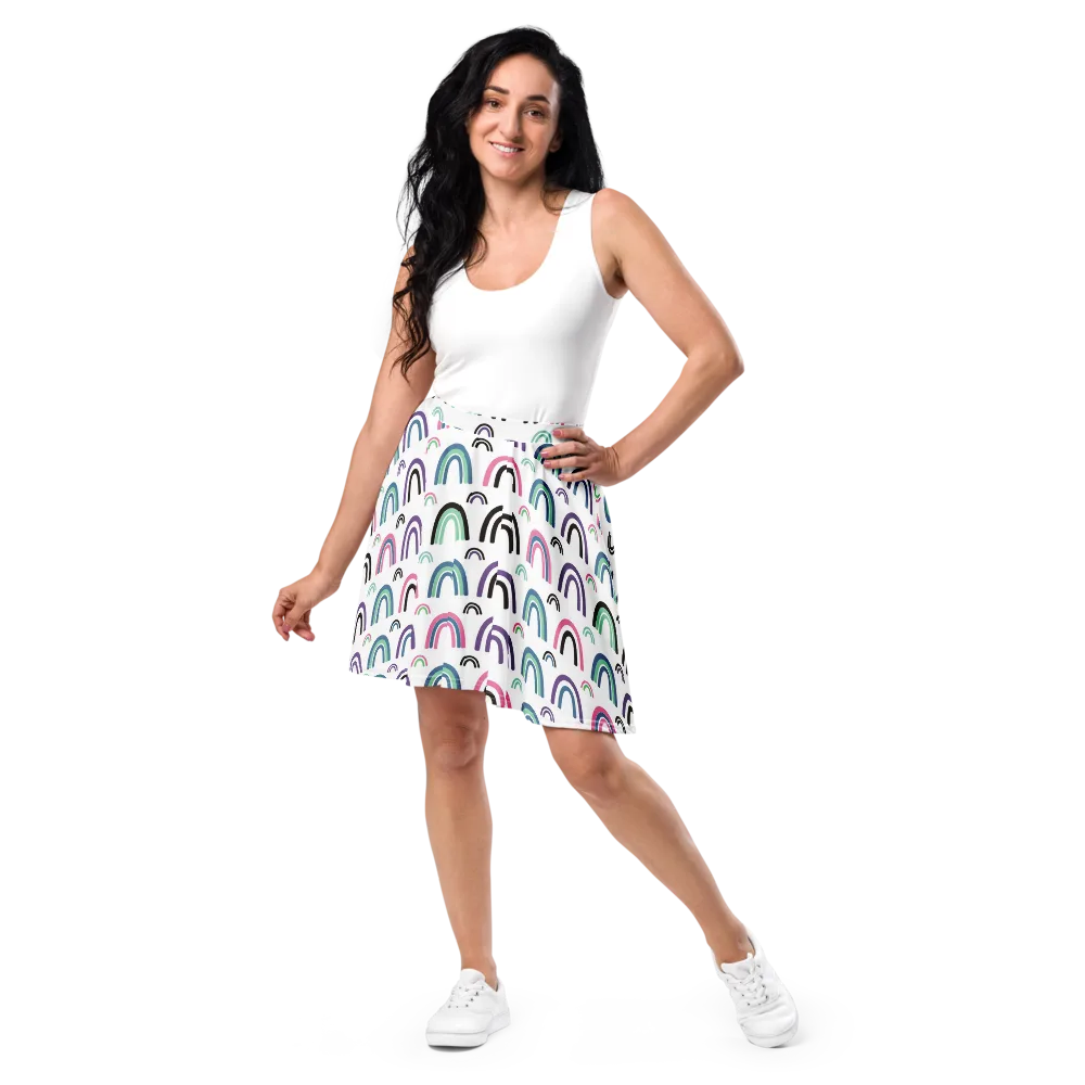 Arcade Daydream on Skater Skirt — Front