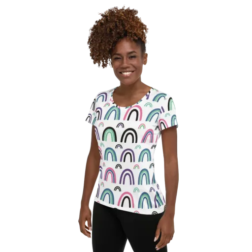 Arcade Daydream on a Women's Athletic T-Shirt