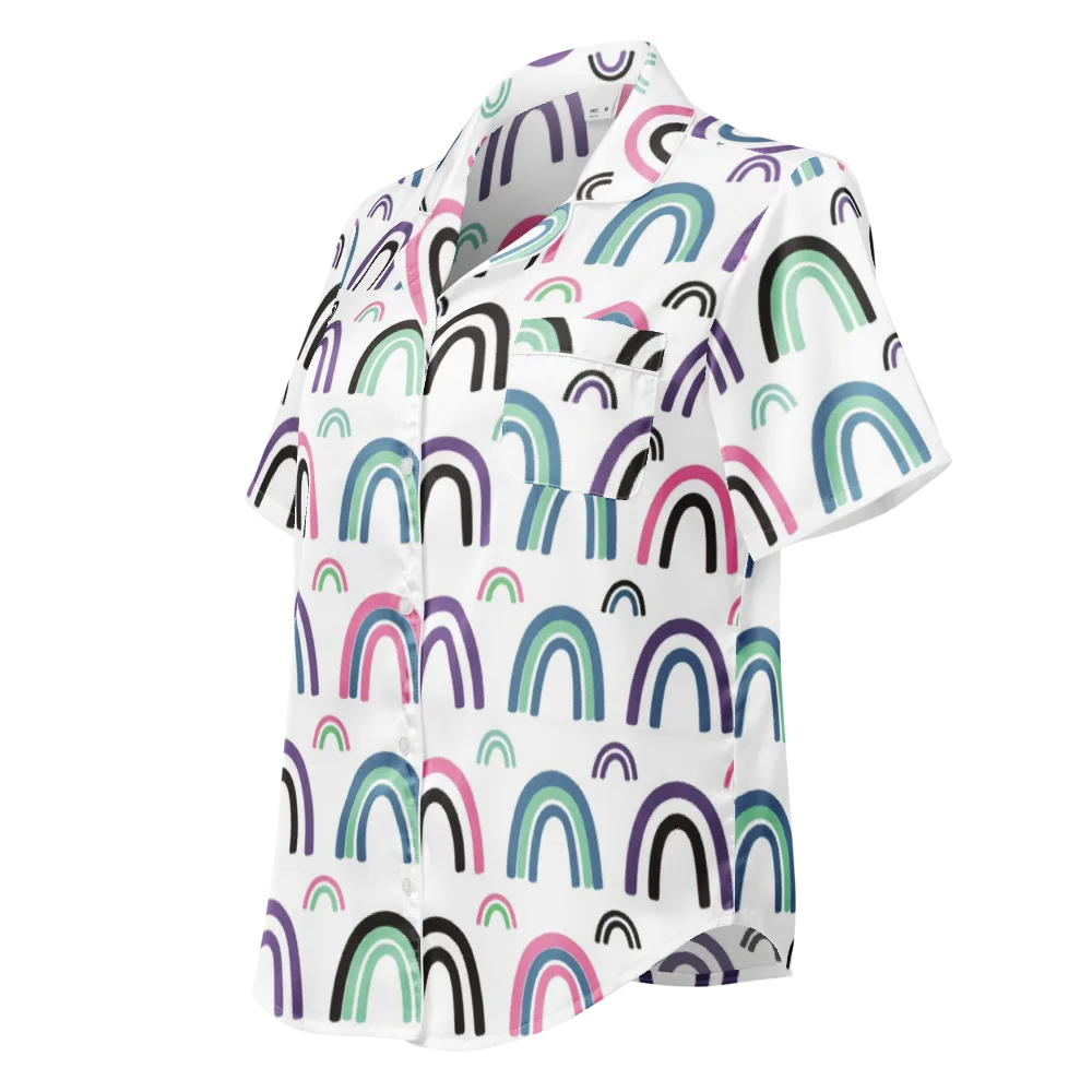 Arcade Daydream on Women's Short Sleeve Pajama Top — Left Front