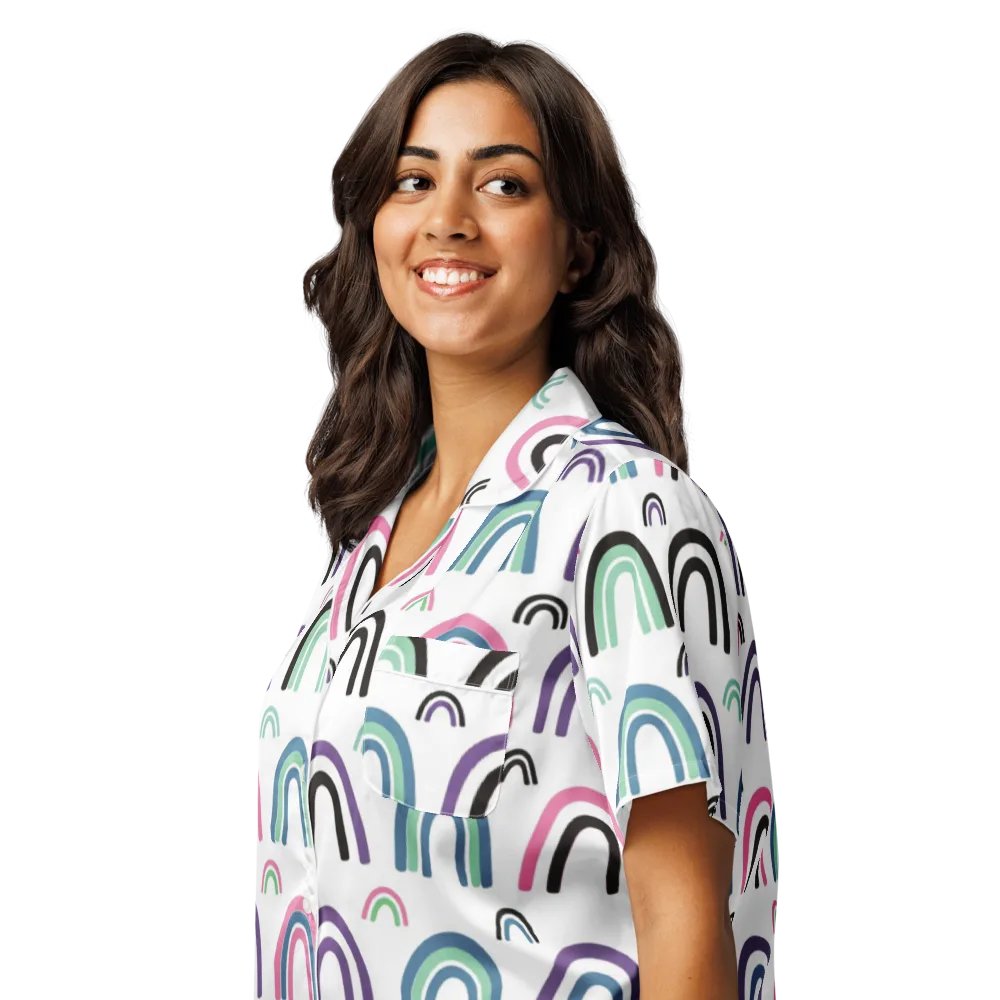 Arcade Daydream on Women's Short Sleeve Pajama Top — Left Front