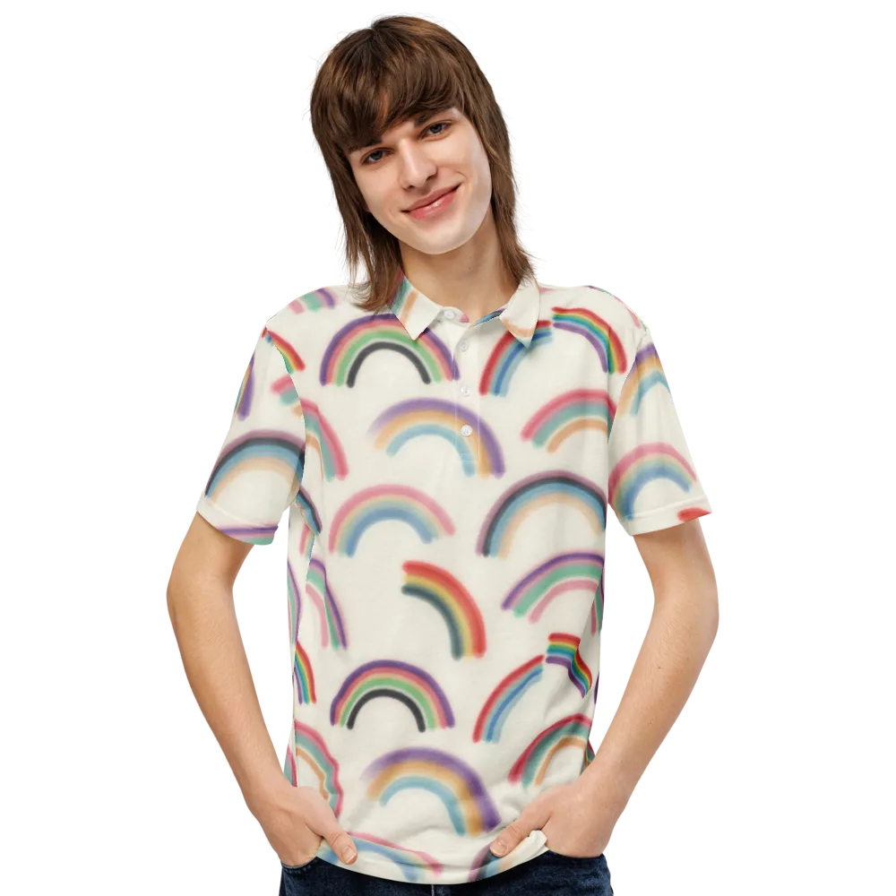 Soft Arc Society on Men's Slim Fit Polo Shirt — Front