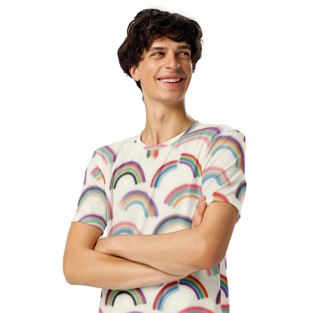 Soft Arc Society on Men's Crew Neck T-Shirt — Left Front