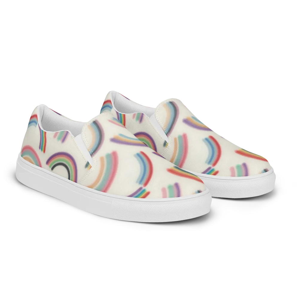 Soft Arc Society on Men's Slip-On Canvas Shoes — Right Front