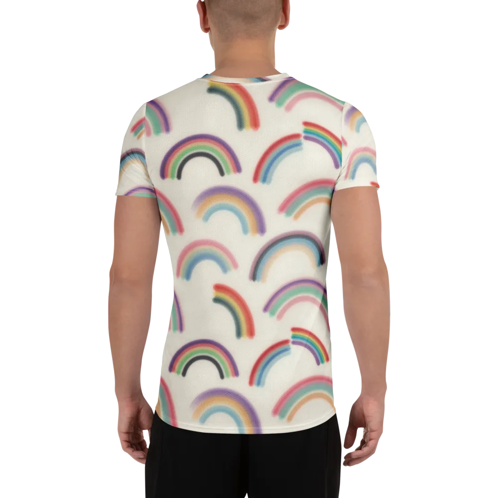 Soft Arc Society on Men's Athletic T-Shirt — Back