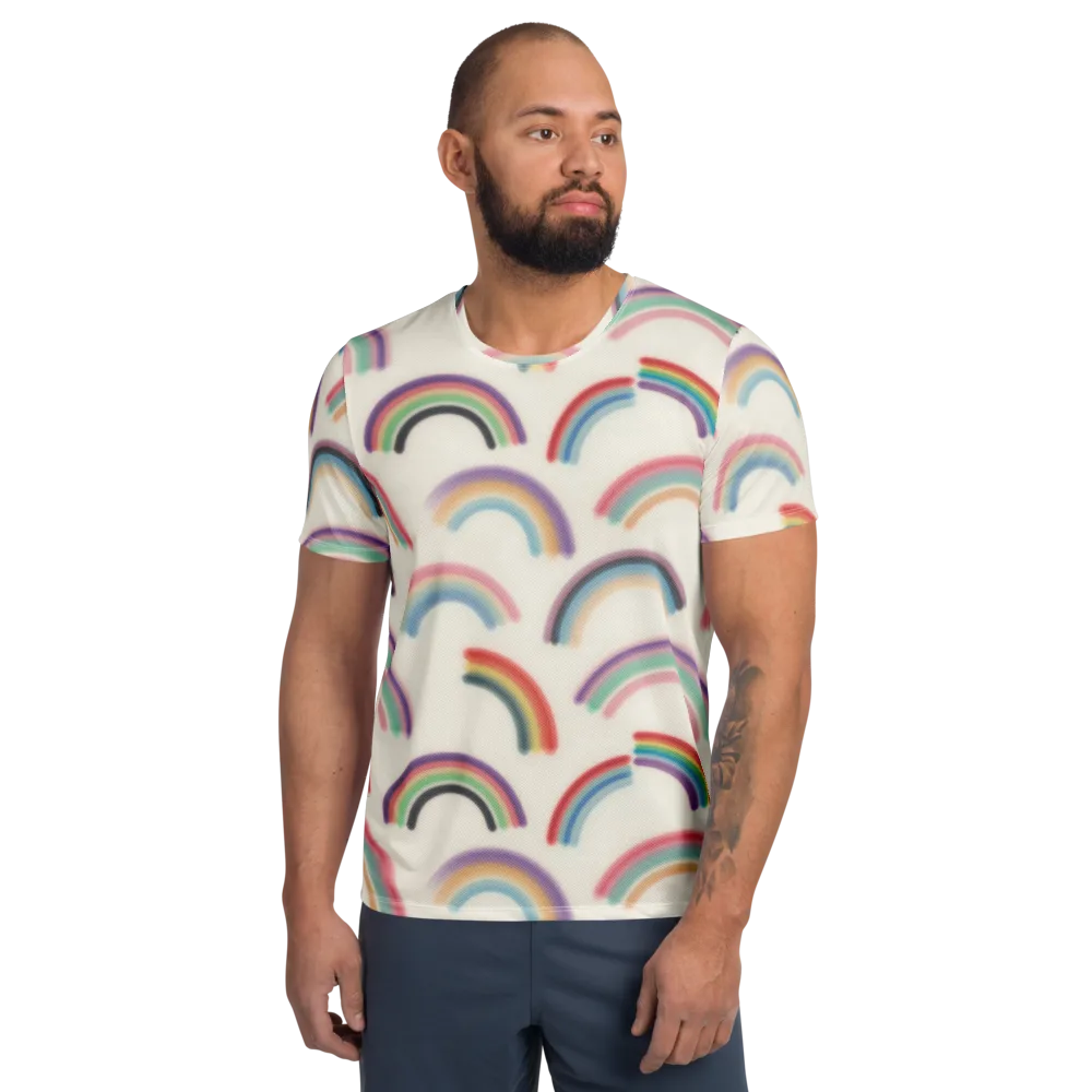 Soft Arc Society on Men's Athletic T-Shirt — Front
