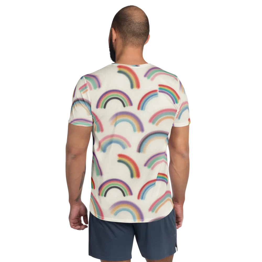 Soft Arc Society on Men's Athletic T-Shirt — Back